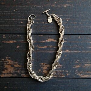 VINTAGE Ml Italy Sterling Silver Heavy Rope Chain Necklace 20" 94g by UNOAERRE